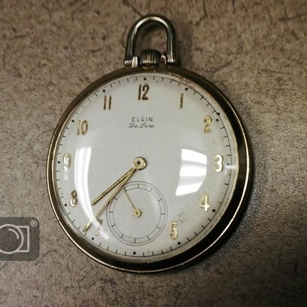 Sold Vintage 1945 Elgin DeLuxe Pocket Watch Serviced and Ready To Wear