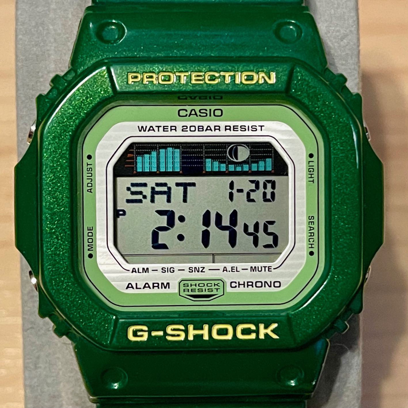 WTS] Casio G-Shock GLX-5600A-3 G-Lide Square Green Tide & Moon