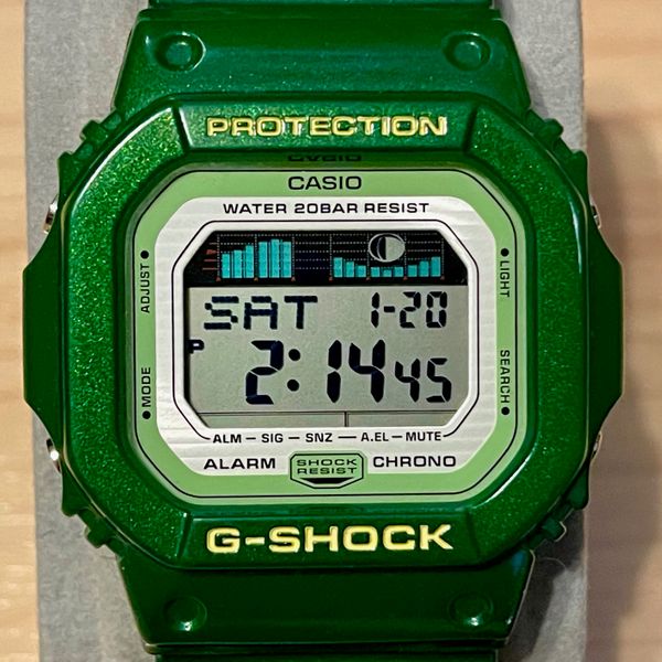 WTS] Casio G-Shock GLX-5600A-3 G-Lide Square Green Tide & Moon