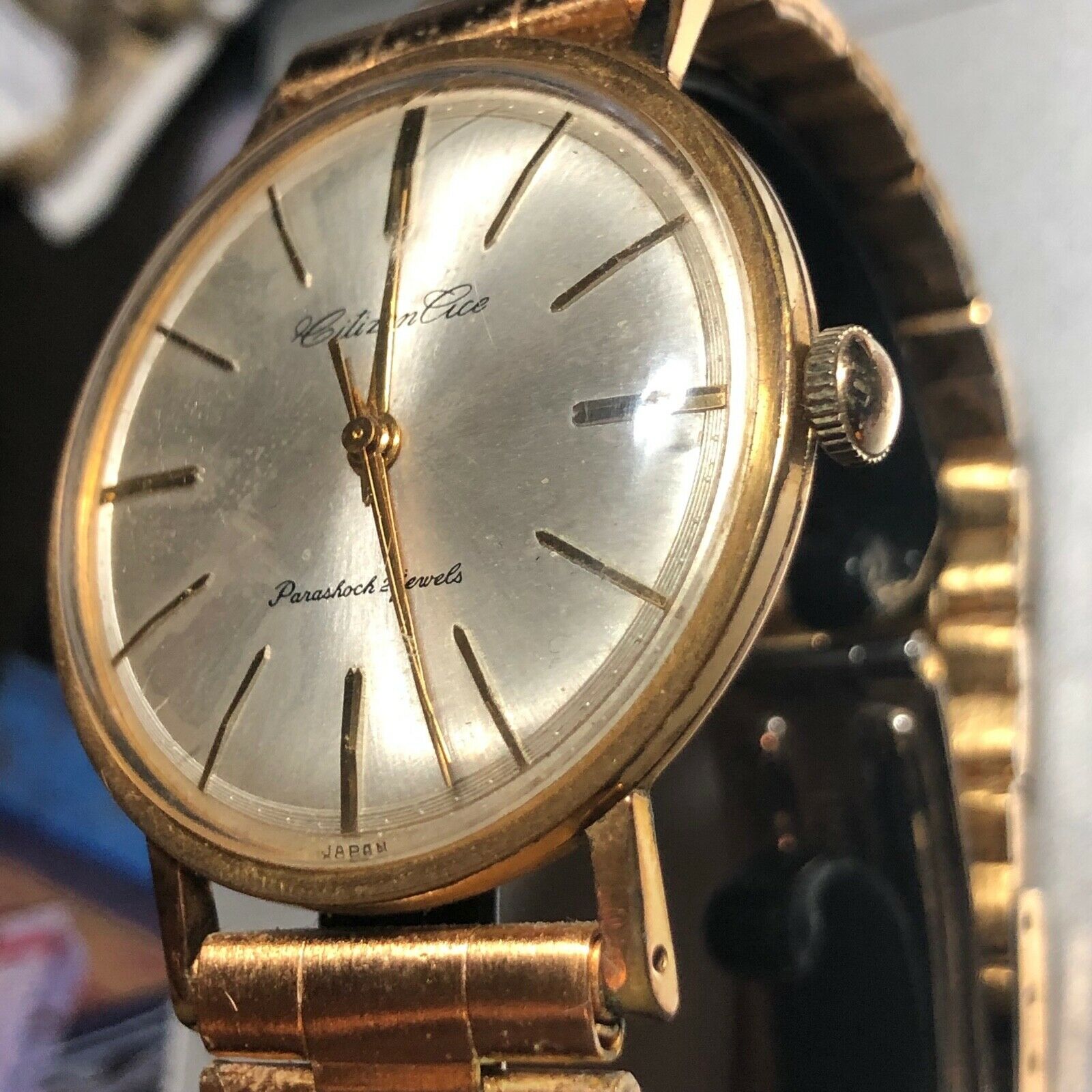 Vintage 1961 LARGE JAPAN CITIZEN ACE PARASHOCK A15306 SS 21 Jewels
