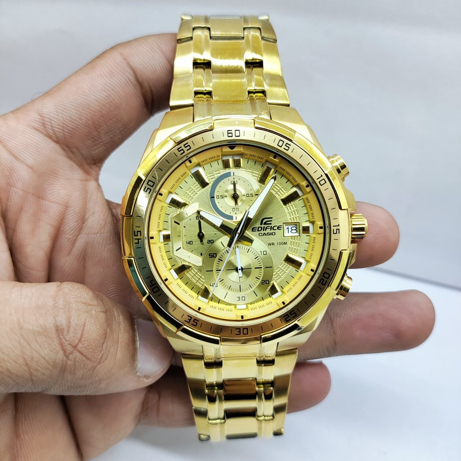 Casio edifice chronograph gold sale