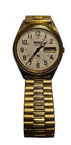 鉄道時間 v.2 Seiko Railroad Approved Watch Vintage Day Date 7123-8429-P A1 Mens