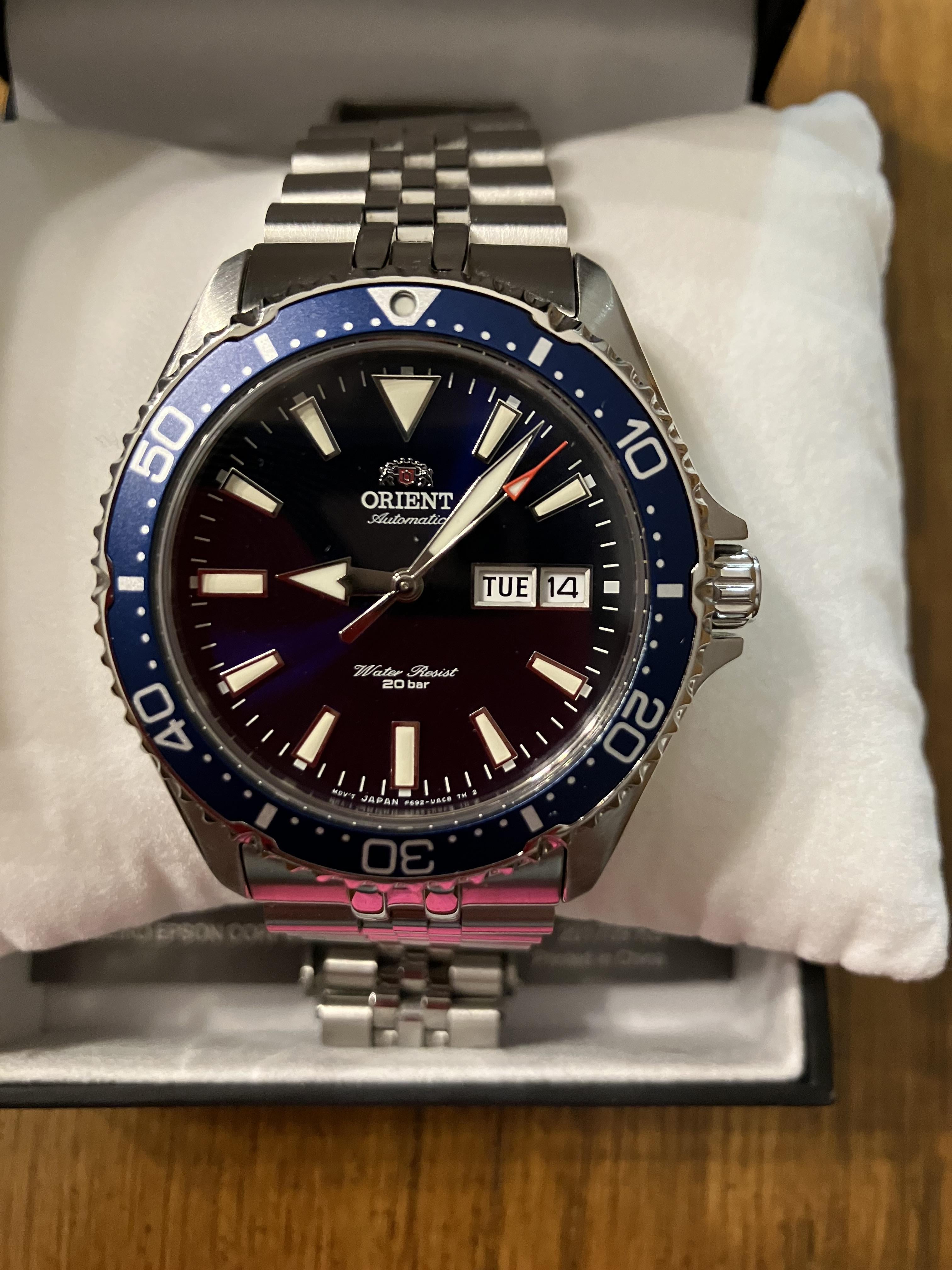 WTS] Orient Kamasu automatic diver blue dial full kit + Strapcode