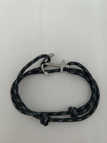 Breguet Watch Bracelet. Grey Cord With Silver Anchor Very Rare