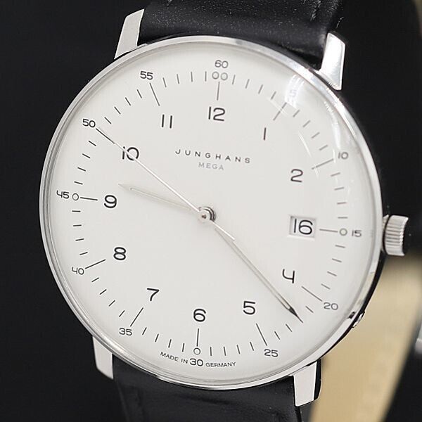 Used Junghans Max Bill Mega Watch 058 4820 00 with Original Box