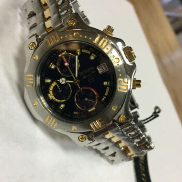 1998 Bulova Marine Star 98G41 100M Chronograph Men’s Watch Running NOS