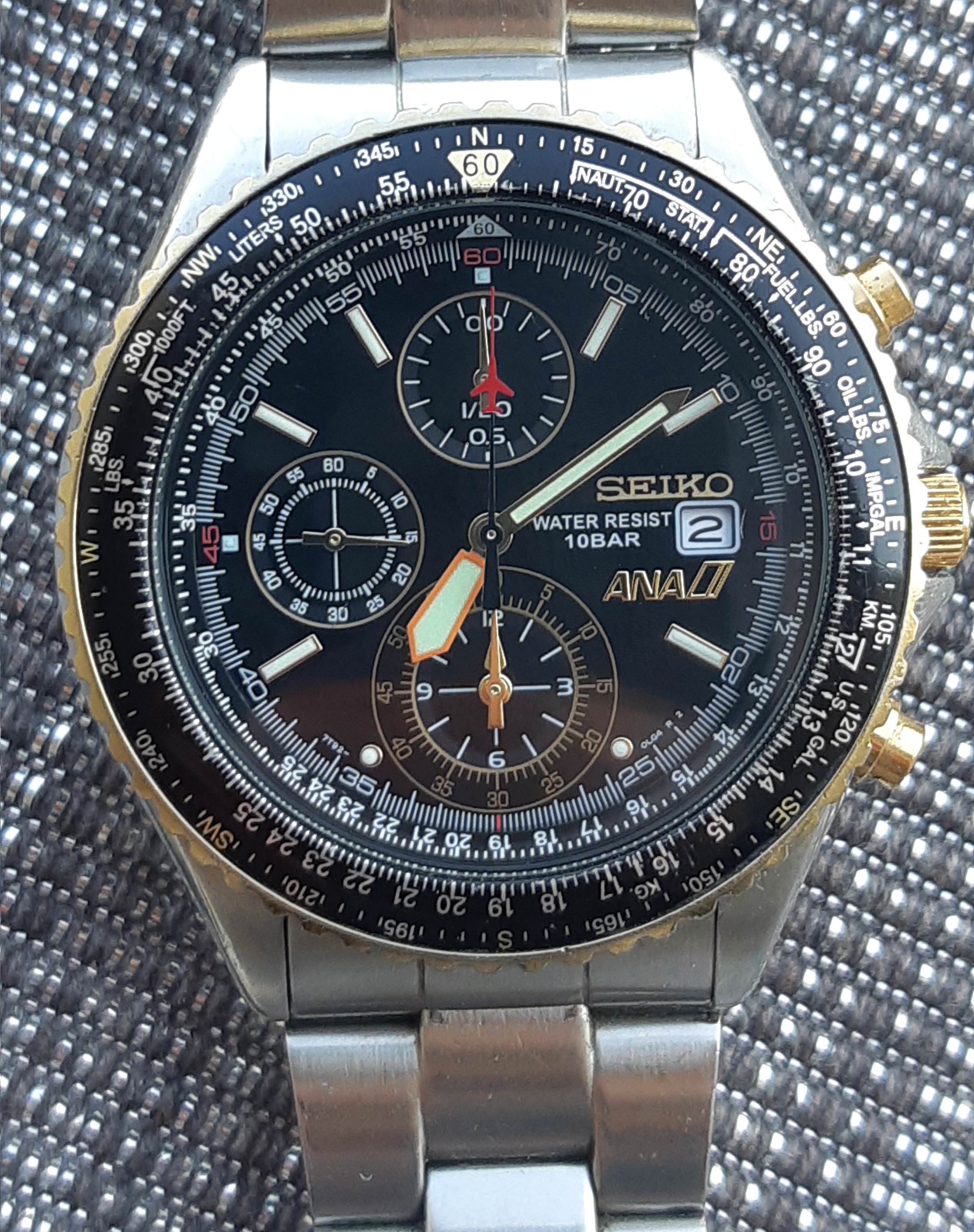 WTS Seiko ANA Flightmaster Pilot 7T92 0CF0 goldy WatchCharts