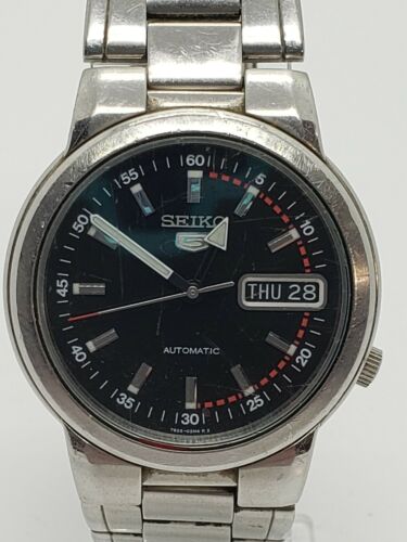 SEIKO 5 7S25 01F0 Automatic 21 Jewels Men Watch 7S26A RUNNING DAY