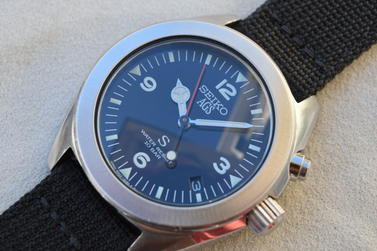 Serviced - Seiko SUS Aqua Black Dial 5M22-6C30 Watch SCFT005 May