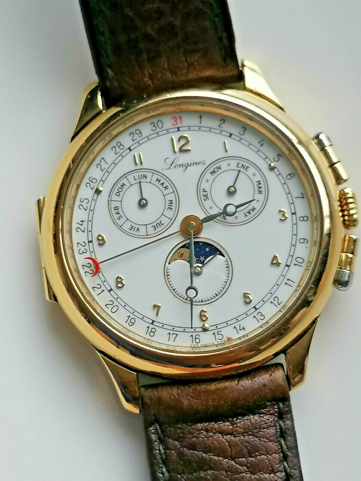 Longines Charleston 5218 Triple calendar moon phase. Quartz