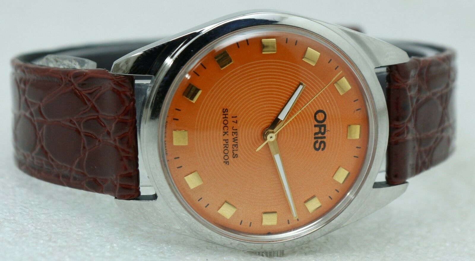 Beautiful Oris Orange Dial Hand Winding 17J No. FHF ST 96 Men s