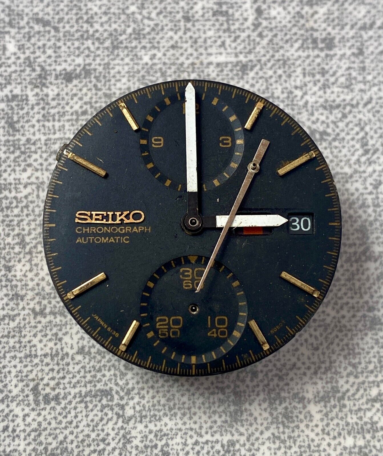Seiko 6138-8020 Chronograph Automatic Watch PANDA Vintage Men 21J