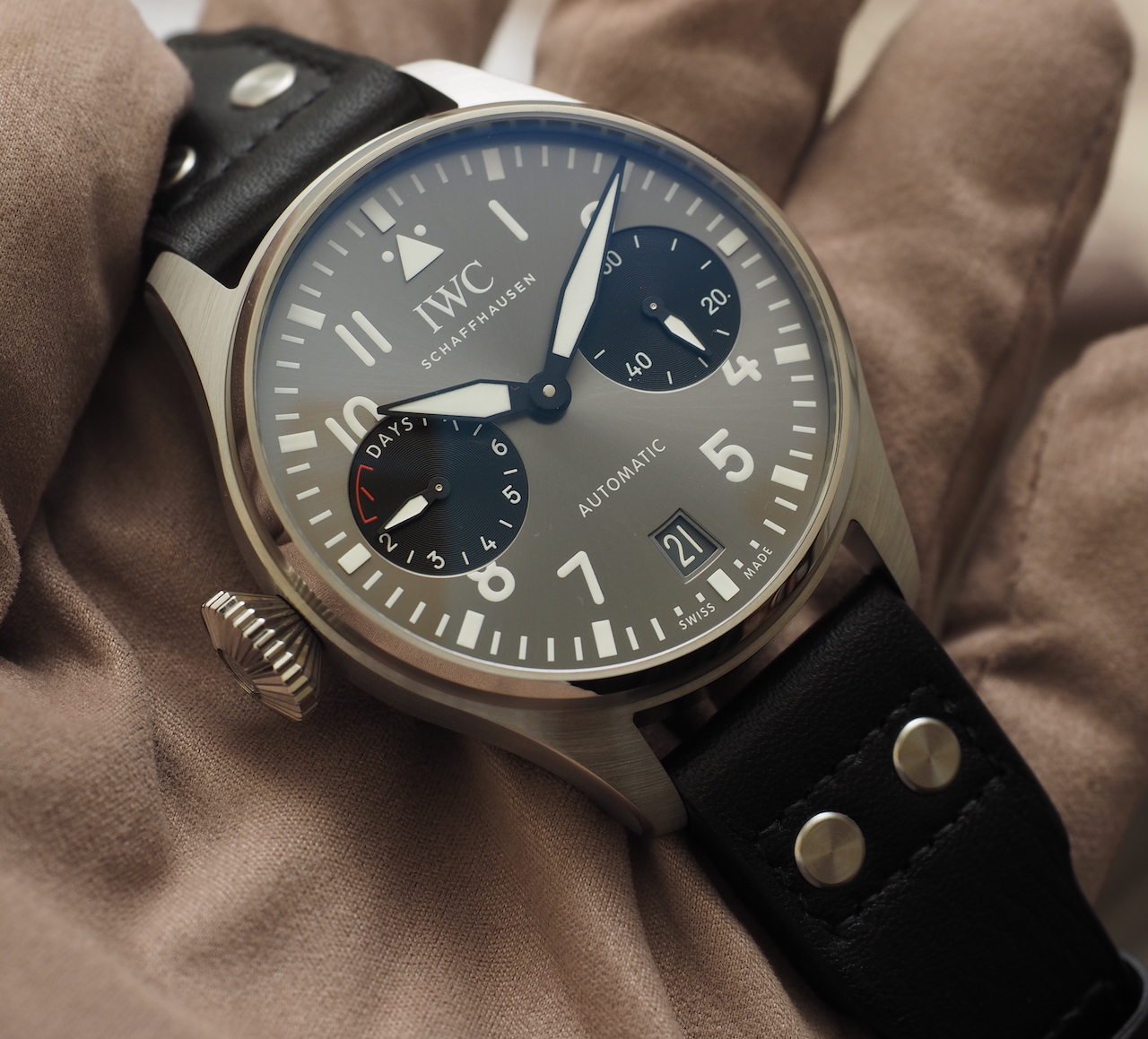 Iwc big pilot hot sale right hander