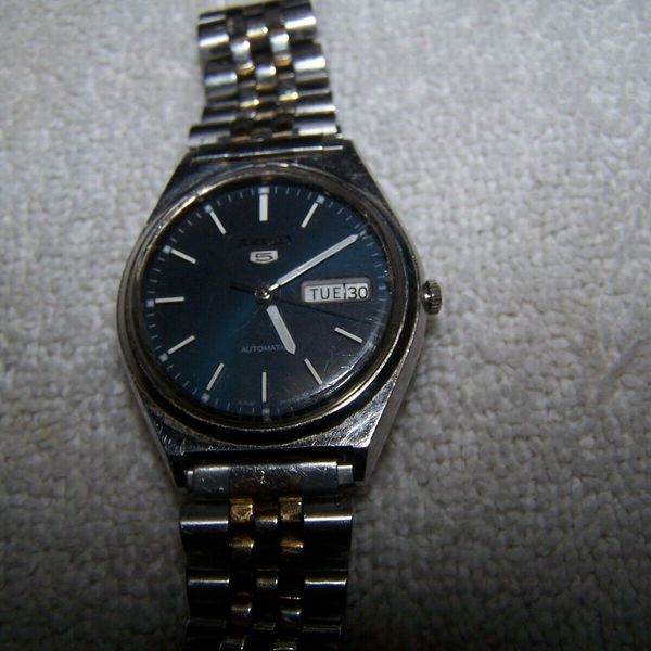 Vintage Mens Seiko 5 Automatic Watch 17J D/D 6309-8940 w/Seiko SS Band ...