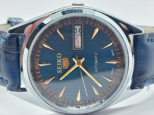 Seiko 5 Automatique 6309 Jour Date HOMME Poignet Montre Bleu Color