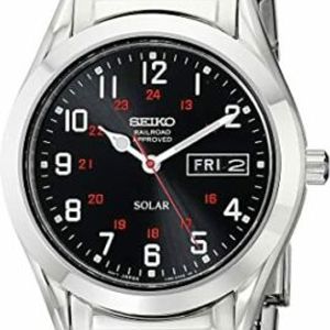 Seiko Men's SNE179 Classic Stainless Steel Solar Watch Railroad Approved |  WatchCharts