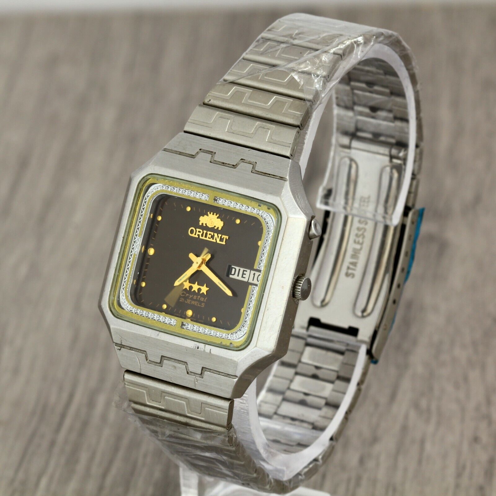 Vintage Orient Freza 3 stars automatic rectangle watch Caliber