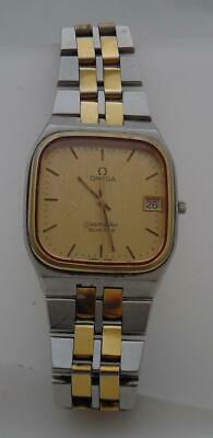 Vintage Bi Metal OMEGA Seamaster Cal 1337 Date Quartz Watch