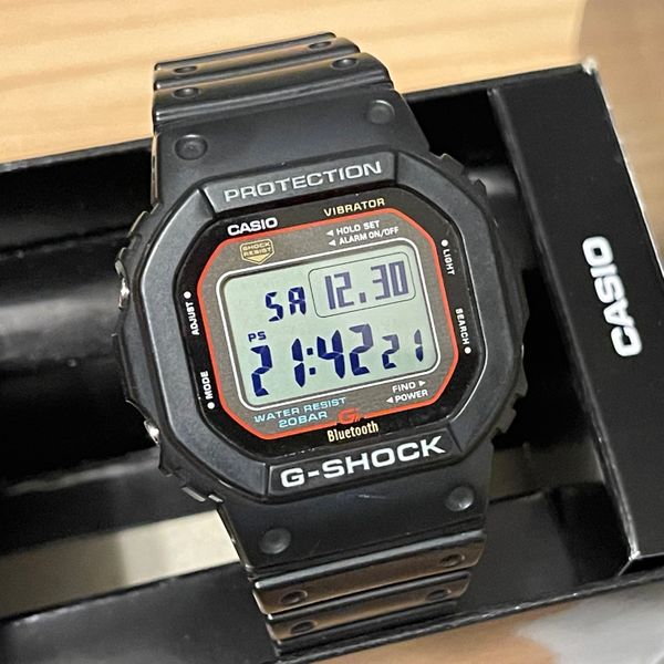 WTS Casio G Shock GB 5600AA 1 Bluetooth Vibration Alarm Black Square Digital Watch 5600 w Box Manual WatchCharts Marketplace