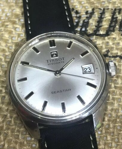 Vintage Rare Mens Tissot Seastar Visodate Steel Manual Wind 782 1