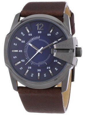 FS: Diesel Master Chief Blue Dial Leather Strap DZ1618 Men's Watch