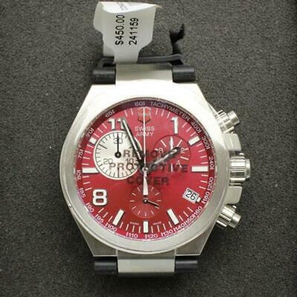 Victorinox Swiss Army Convoy Quartz Chronograph Red Dial New In Box Running Watchcharts 3673