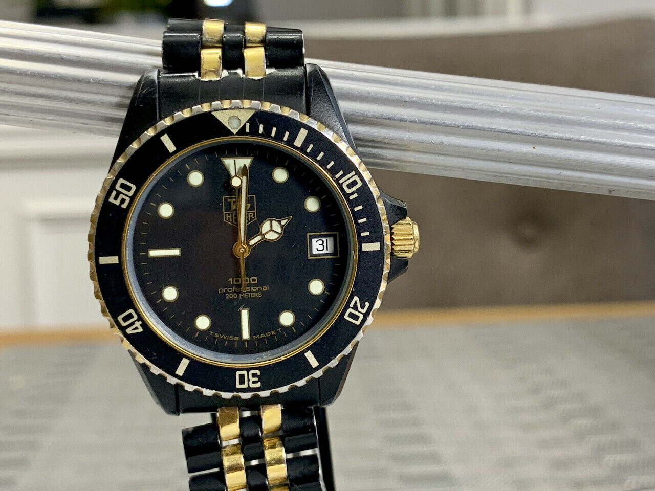 TAG Heuer 1000 Series 980.020B Black Dial 37mm Gold Two Tone