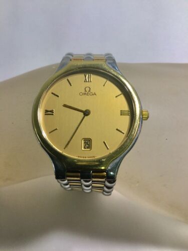 Vintage Omega 18k & Stainless Ref 1449/432 Quartz Wristwatch 