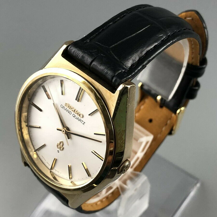 Vintage 1977 SEIKO GRAND QUARTZ 4840-8110 Cap Gold Men's Watch