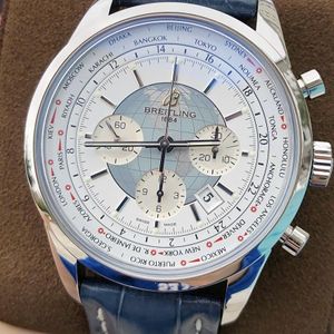 Breitling Watch Transocean Chronograph Unitime Polar White Red