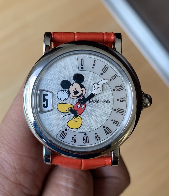 FS Gerald Genta smiling Mickey Mouse retrograde automatic 36mm