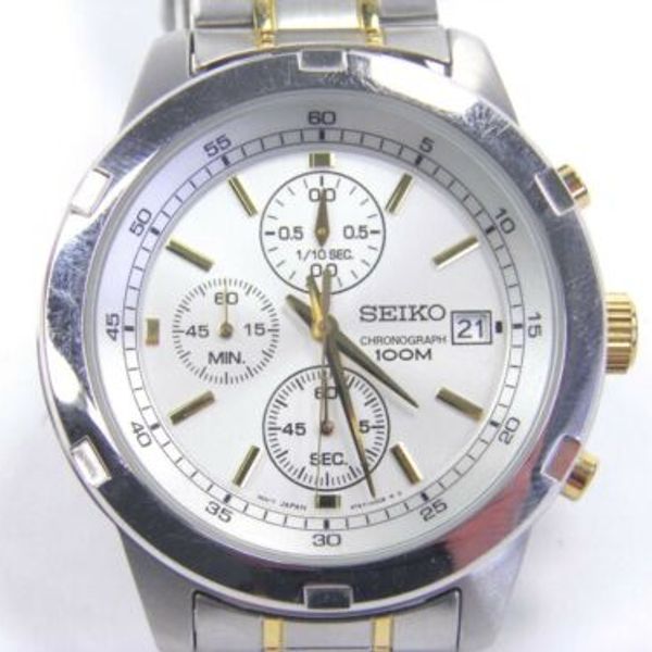 Mens Seiko Chronograph 4T57-00B0 stainless steel quartz wrist watch |  WatchCharts