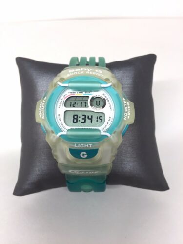 Vintage Casio Baby G Shock BG-370 BLUE G-Lide NEW BATTERY TESTED