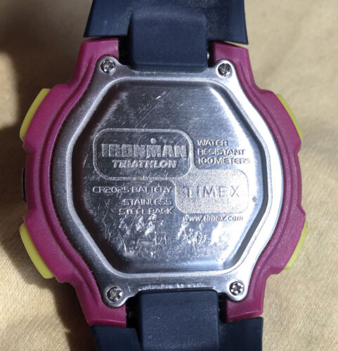 Timex T5K813 Quartz Watch Ironman Navy And Pink With New Battery