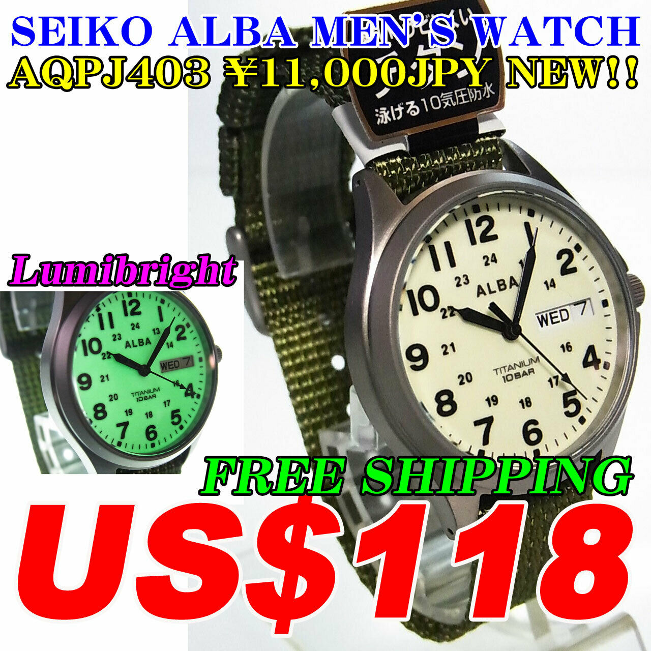 SEIKO ALBA MEN'S Quartz WATCH AQPJ403 ￥11,000JPY NEW!! | WatchCharts
