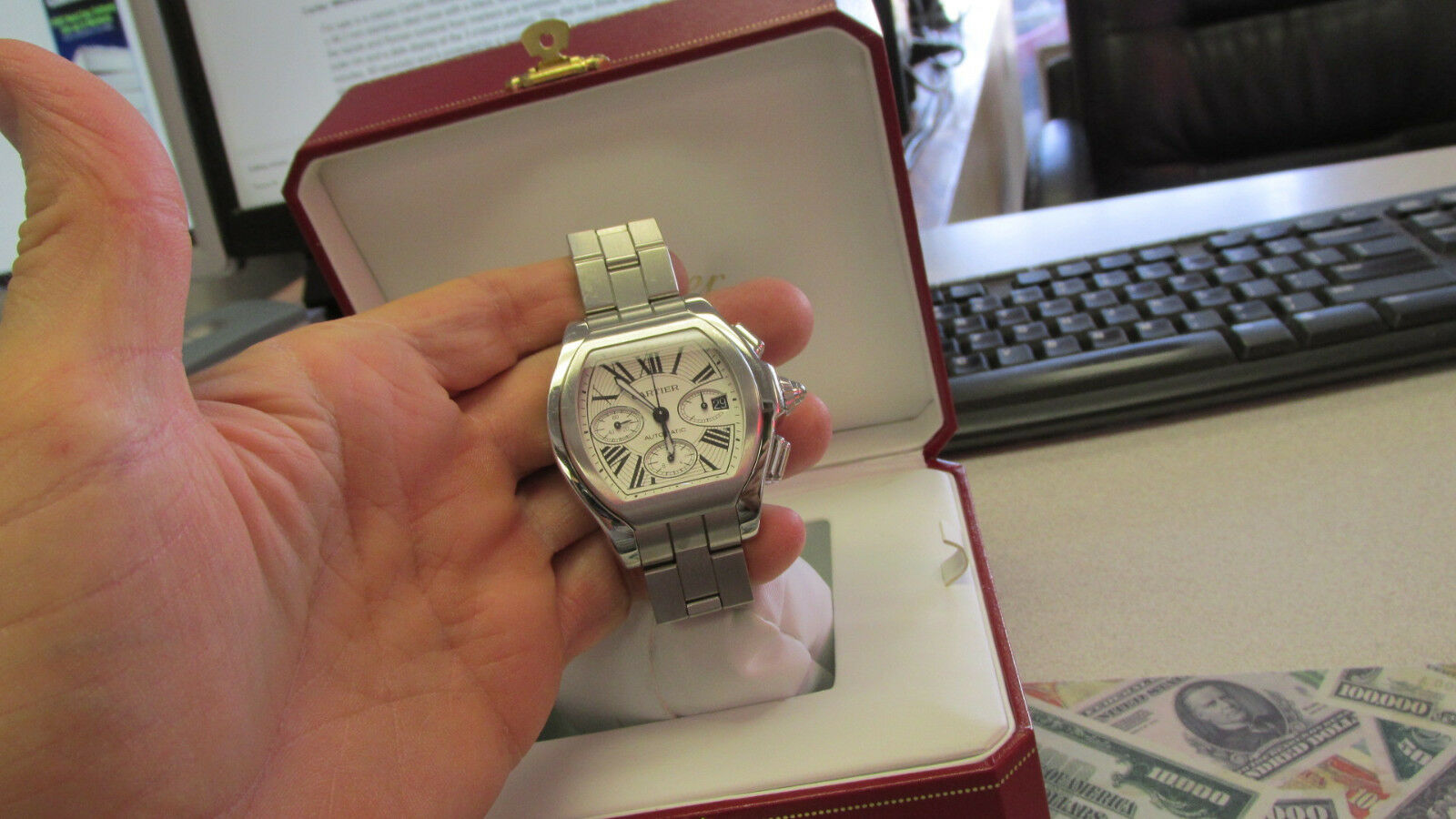 Cartier Roadster 3405 Chronograph XL with Box Make Offer WatchCharts