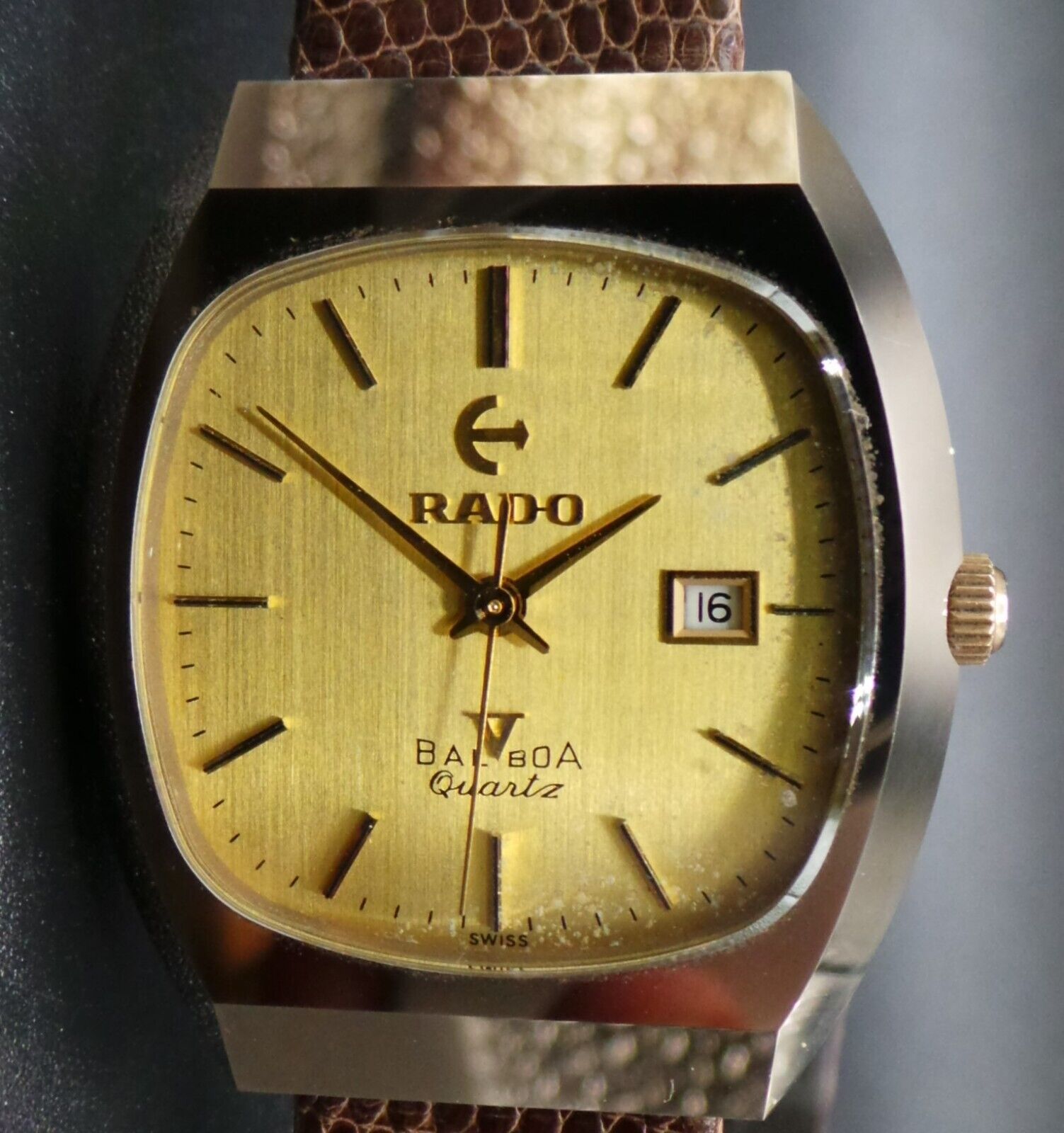 RADO 'BALBOA V' K161 Mens/Unisex Swiss Quartz Gold Plated