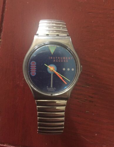 Retro SWATCH Swiss Watch Blue AG 1988 Instrument Access