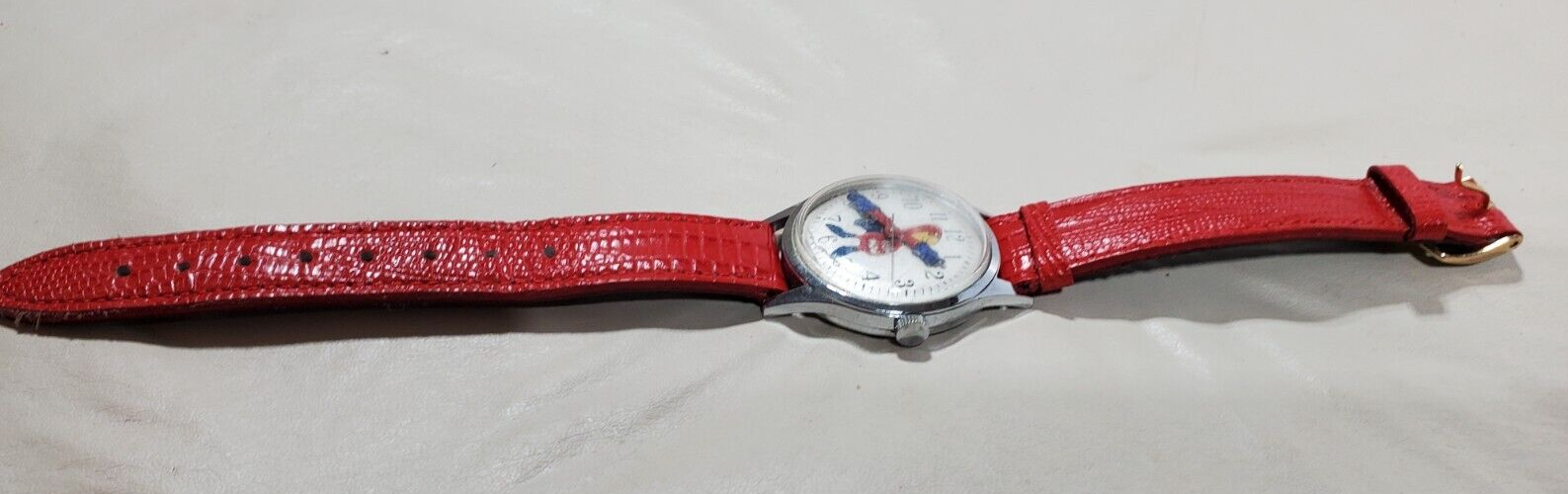 VINTAGE BUDWEISER BUD MAN BUDMAN WATCH HELBROS WORKING WIND UP 