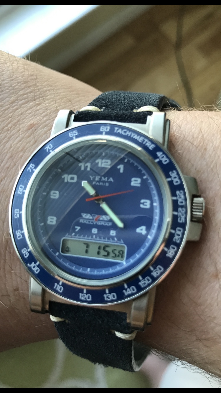 FS: Yema Rallygraf Paris Blue Quartz with Digital Alarm, Stopwatch