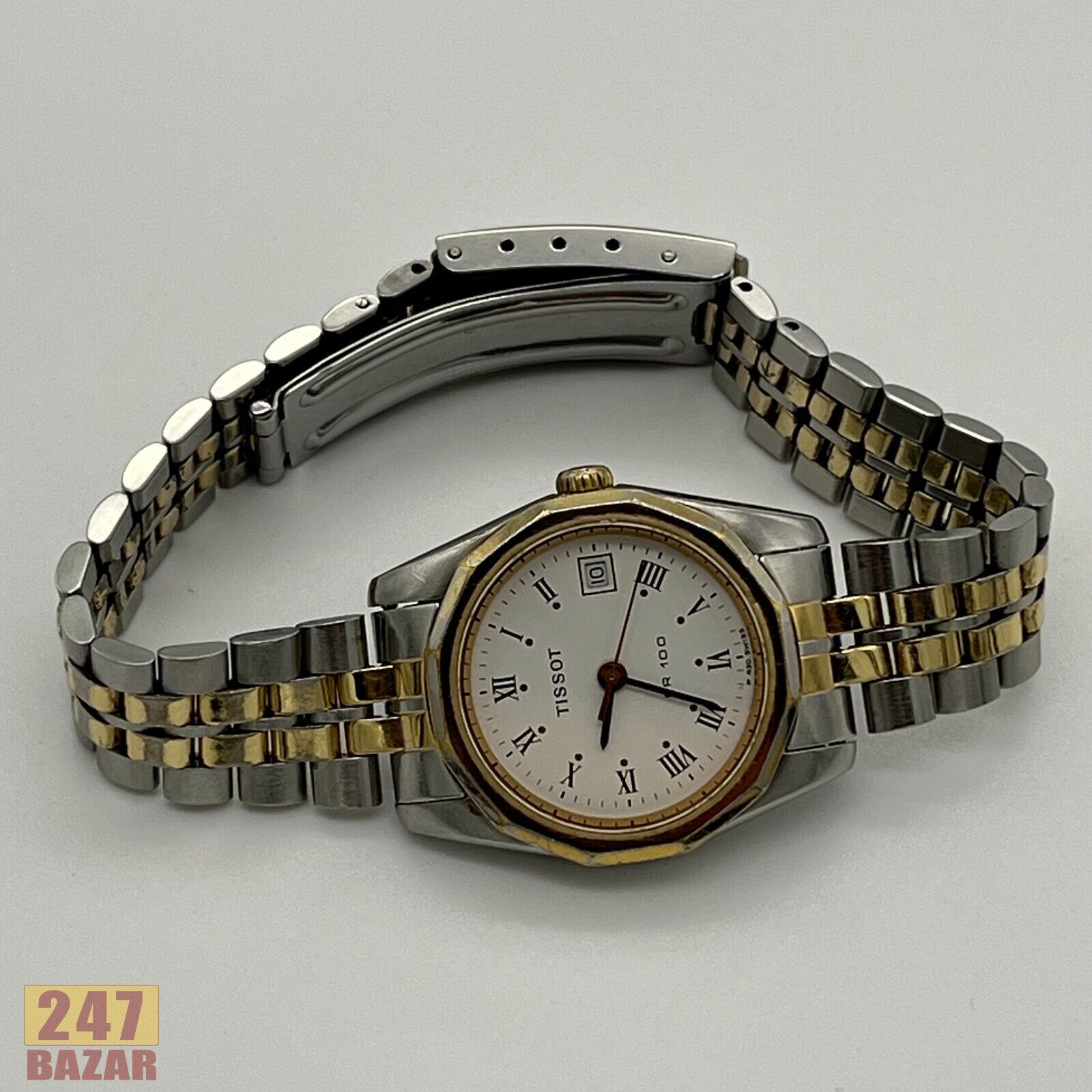 Vintage Tissot PR100 White Dial Two Tone Quartz Movement