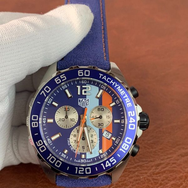 Tag Heuer Formula 1 Quartz Chronograph Blue Dial Two Tone NATO Strap Watch for Men - CAZ1010.FC8196