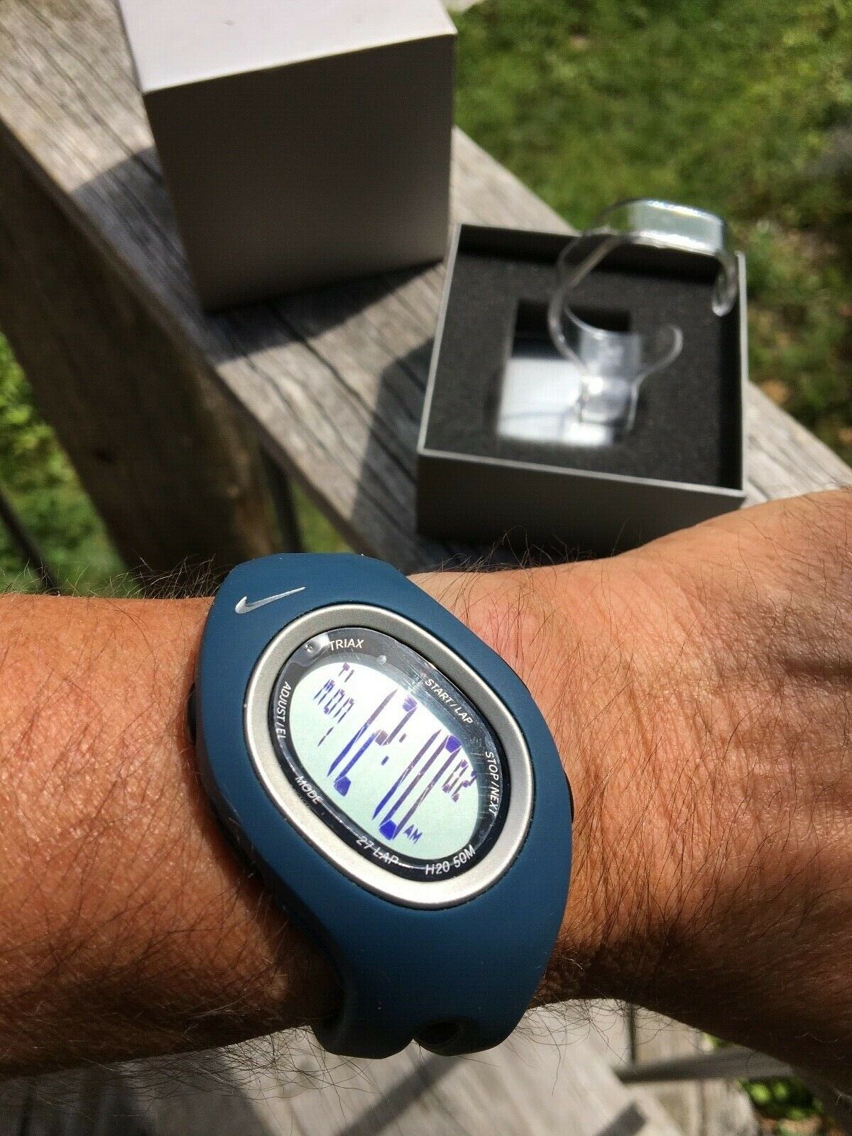 New Old Stock Nike WR0066 Watch Triax Blue Resin NEW BATTERY 