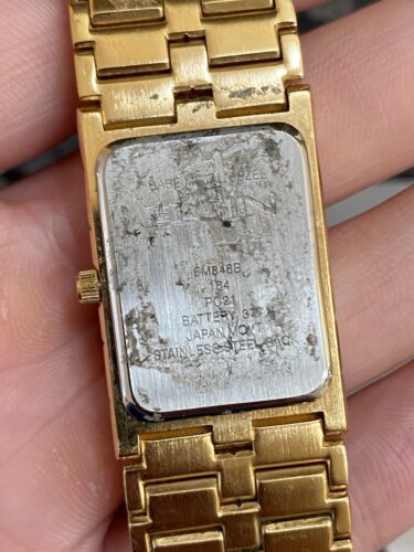 Vintage Elgin Diamond Quartz Gold Tone Bracelet Watch FM846B