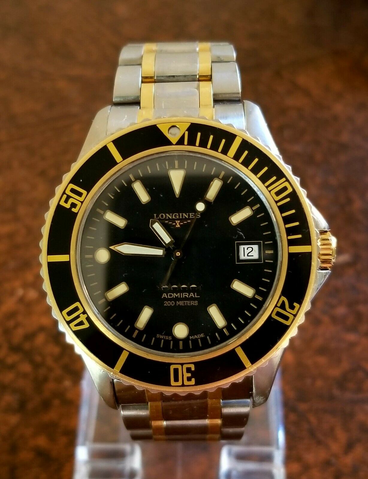 Longines Admiral 5 Stars Divers Steel And 18k Ref 7464 Automatic