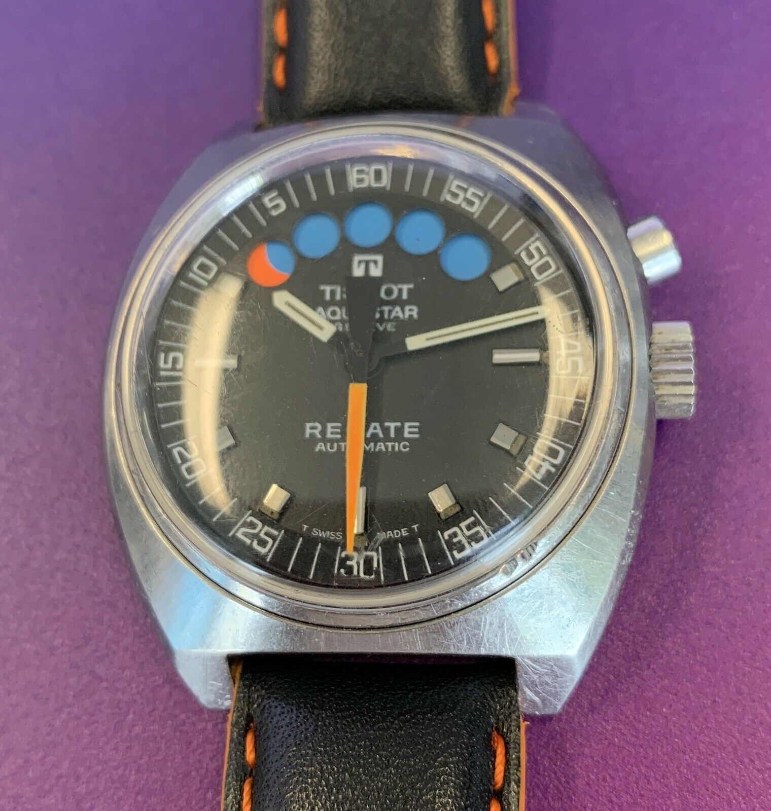 Tissot Aquastar Regate 1970 s yacht timer Lemania 1345 flyback