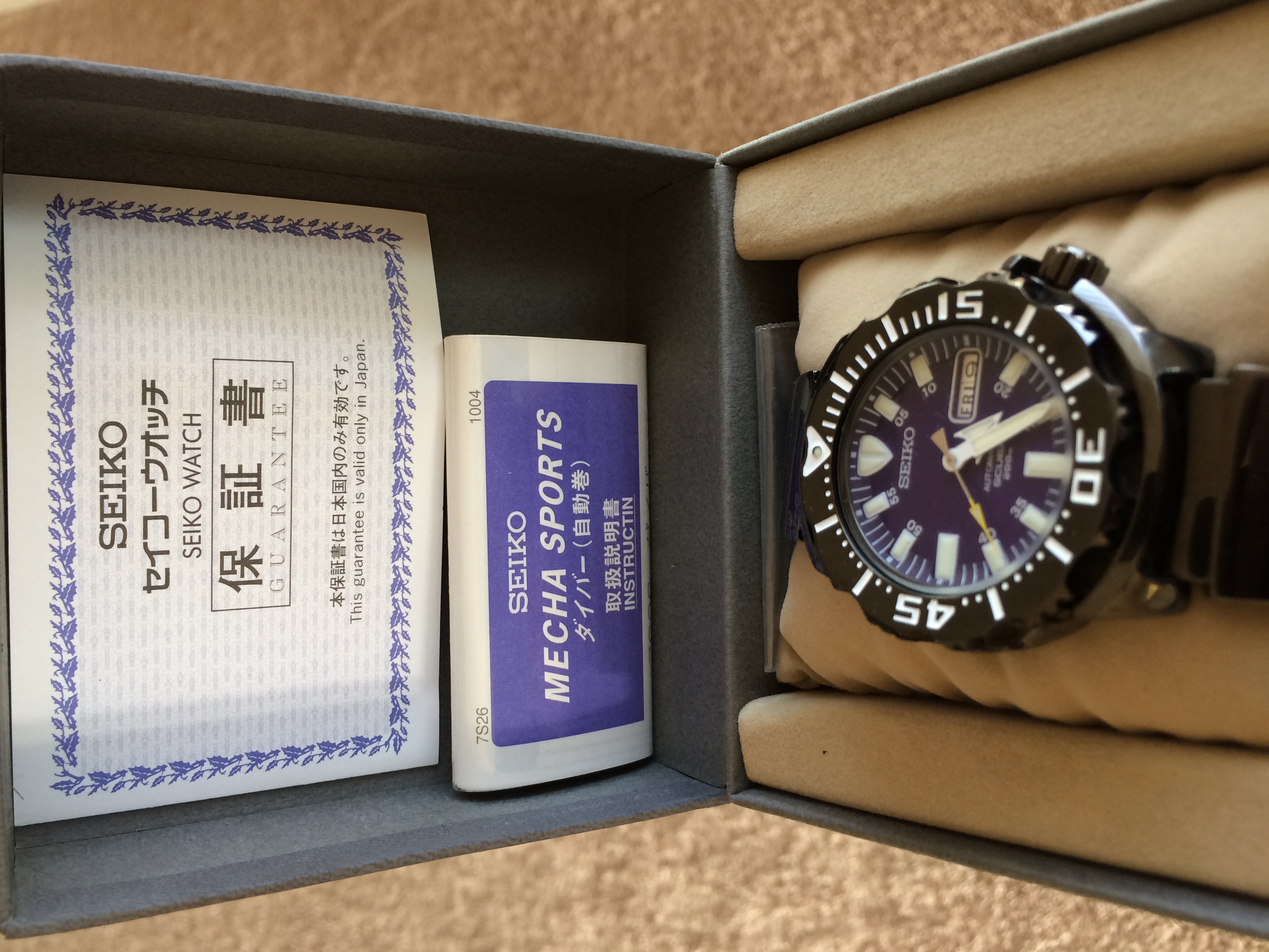 SOLD Seiko night monster Purple SZEN010 WatchCharts Marketplace