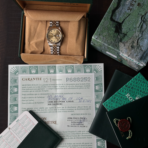 Rolex DateJust 16233 Champagne Roman Complete Collector s Set