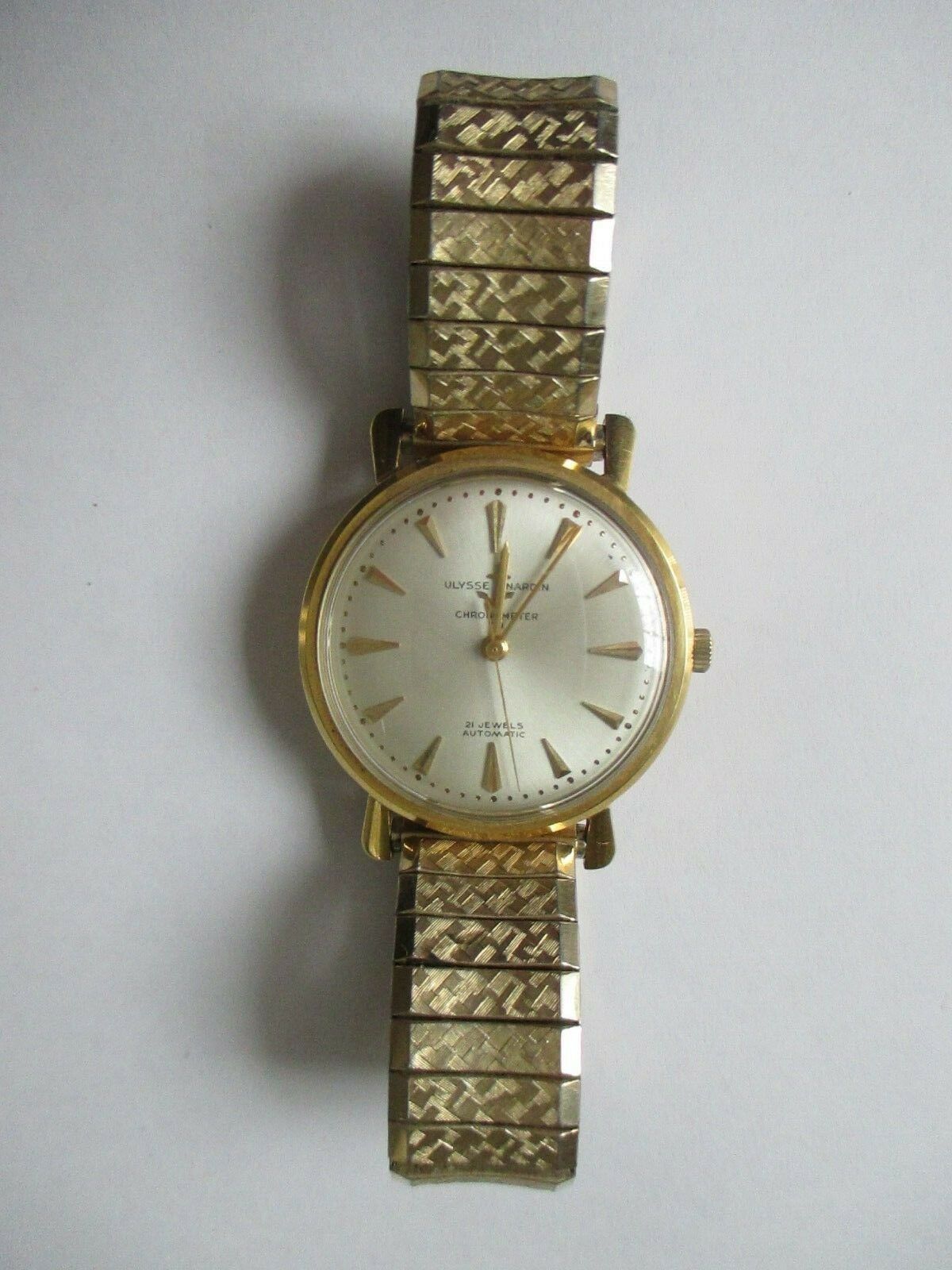 VINTAGE ULYSSE NARDIN CHRONOMETER 18K GOLD 21 JEWELS AUTOMATIC