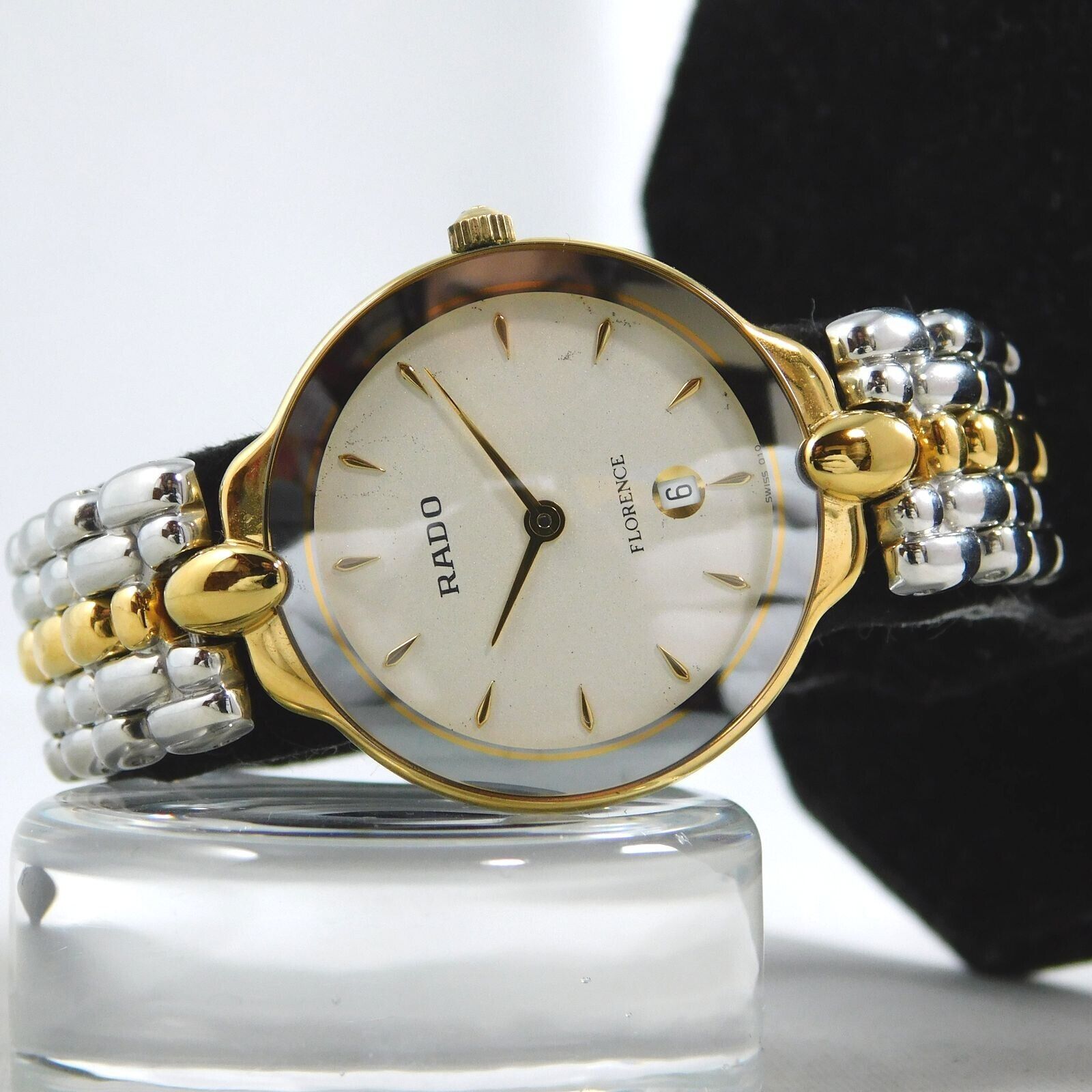 RADO FLORENCE 160.3664.2 DATE GOLD SILVER BOY'S VINTAGE WATCH
